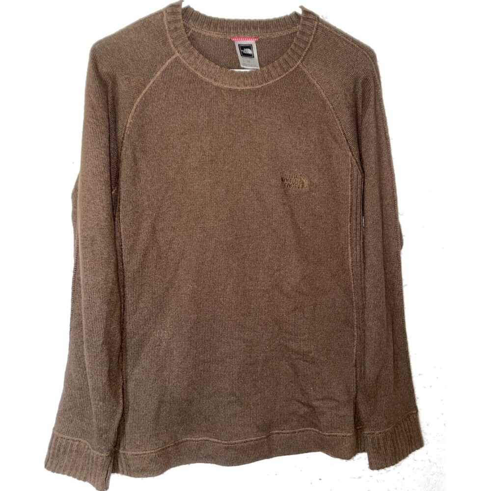 The North Face Knit Sweater Mens Sz S Brown Crew Neck Pullover Outdoors Wool